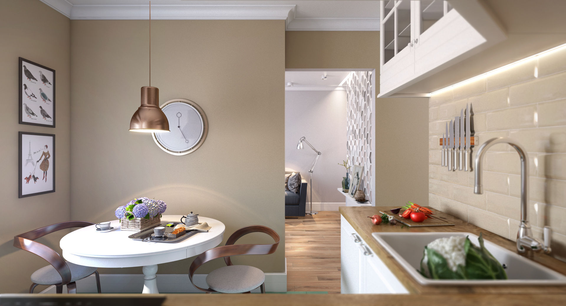 Медовая геометрия, CO:interior CO:interior Nhà bếp phong cách Bắc Âu