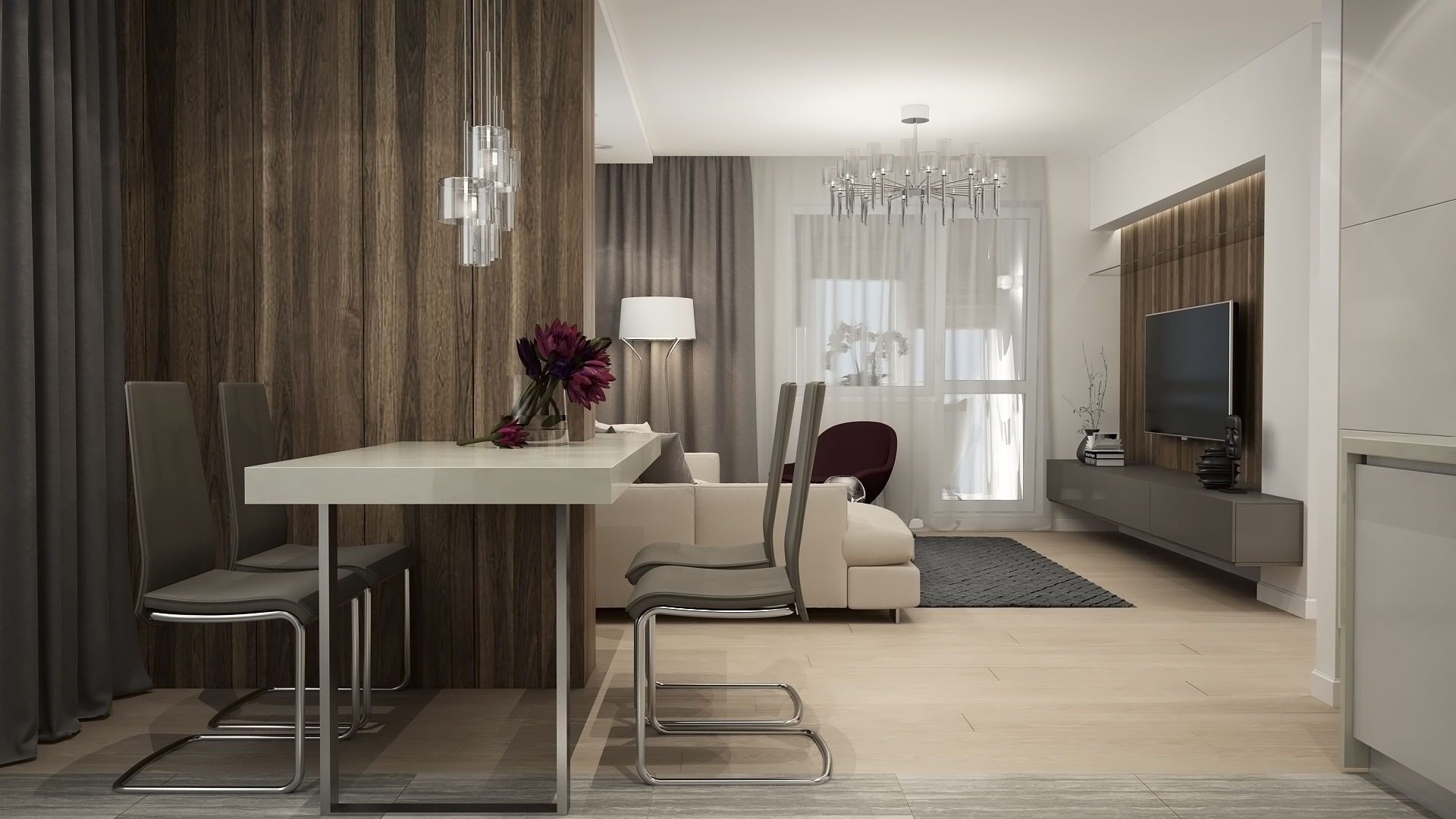 Современная квартира, GK DESIGN GK DESIGN Minimalist living room