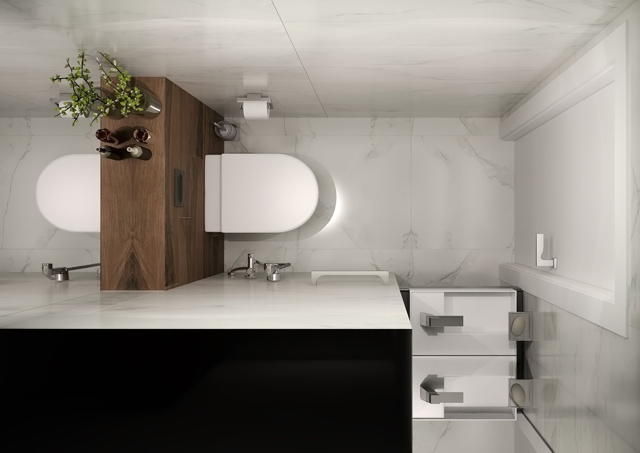 Современная квартира, GK DESIGN GK DESIGN Minimalist bathroom