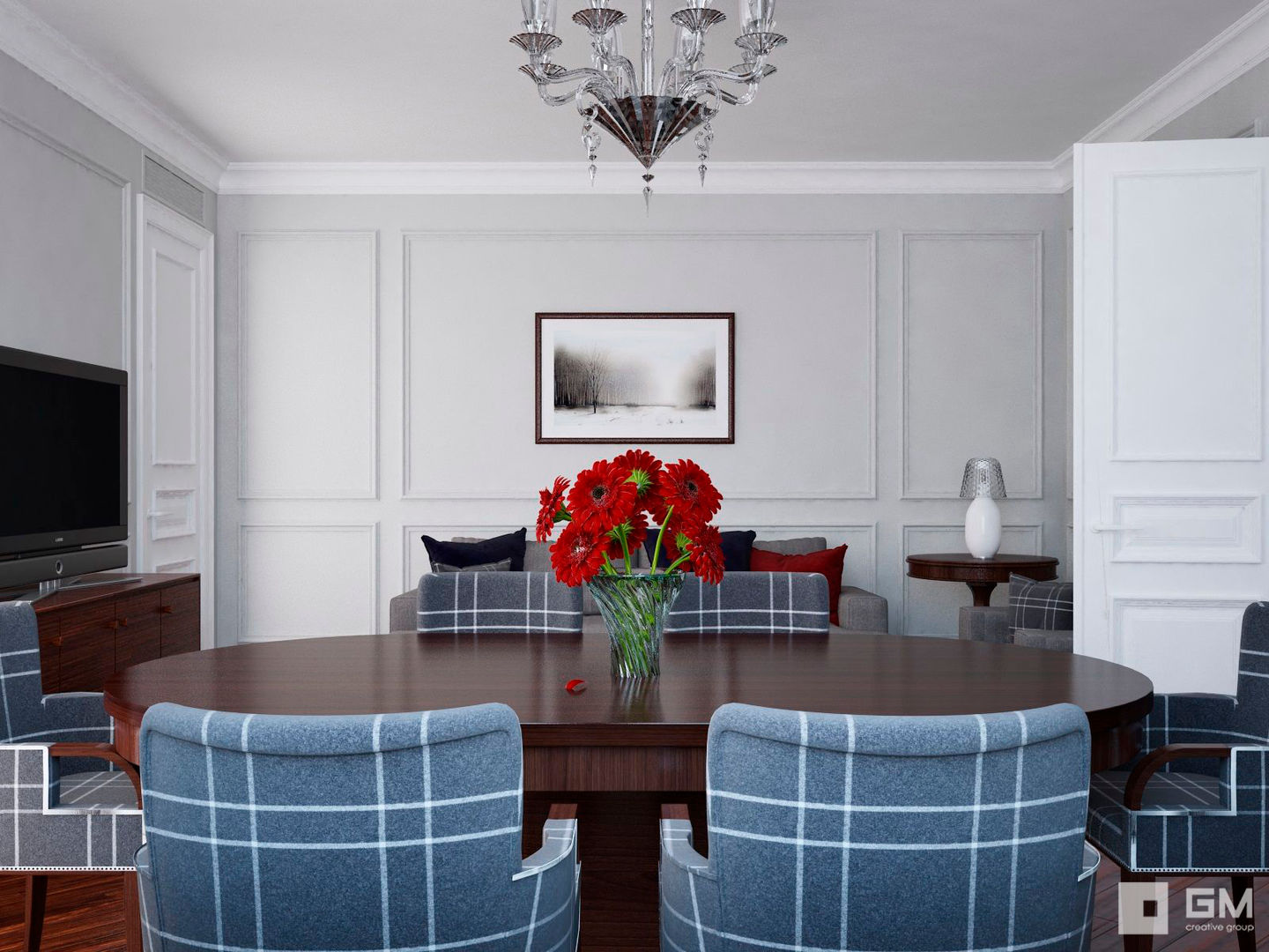 Квартира на Фрунзенской набережной в стиле Ralph Lauren, GM-interior GM-interior Living room