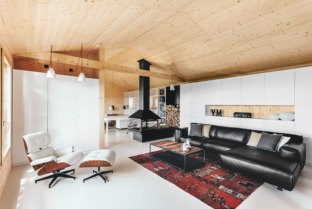 Casa estudio de madera, dom arquitectura dom arquitectura Вітальня