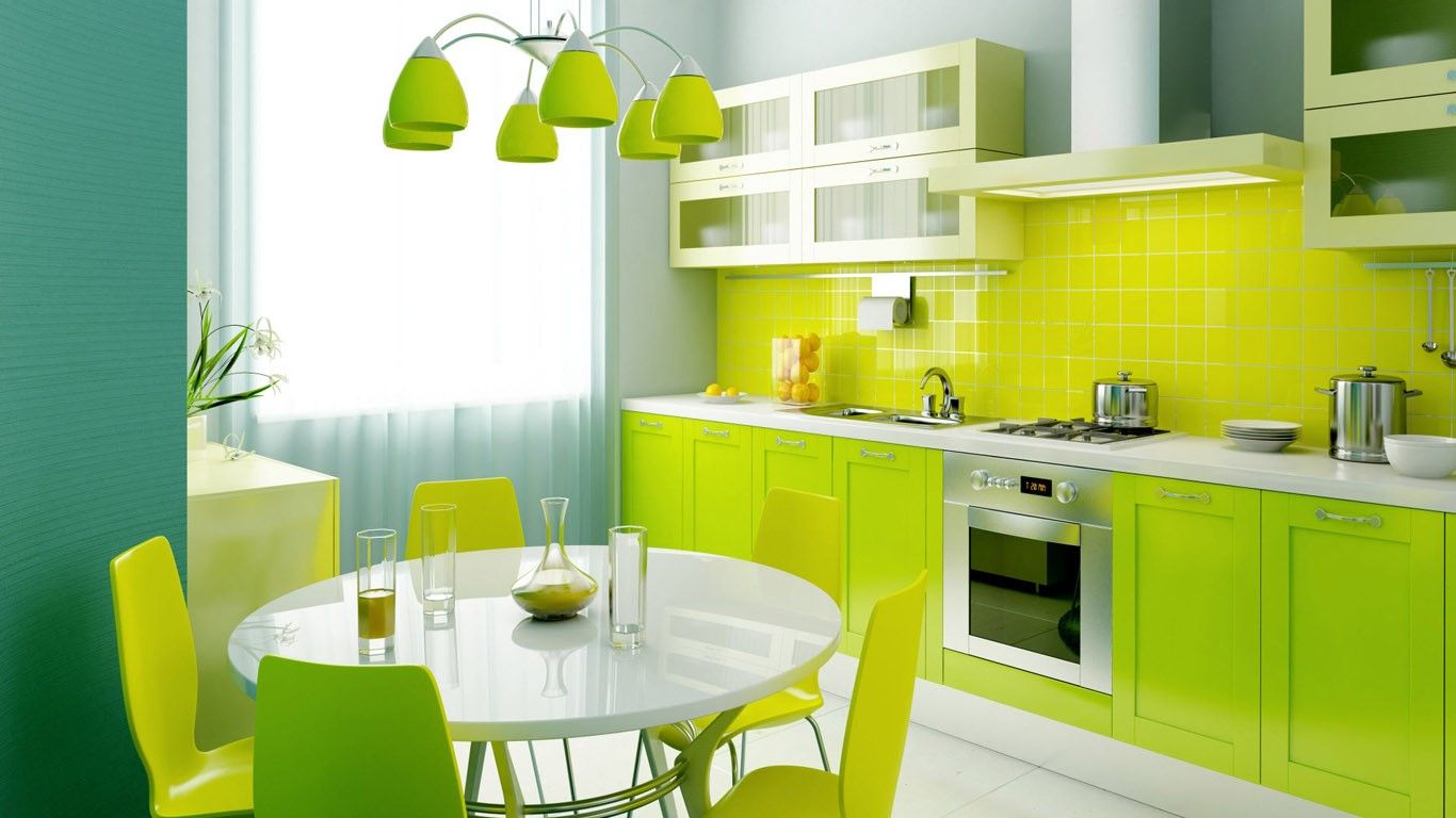 Lime green kitchen by A.N.Other Design Republic Limited Cocinas modernas