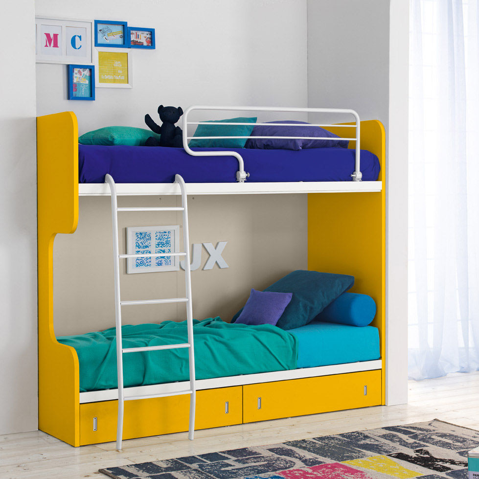 'Genio III' Modern kid's bunk bed by Corazzin homify モダンデザインの 子供部屋 木 木目調 ベッド＆ベビーベッド