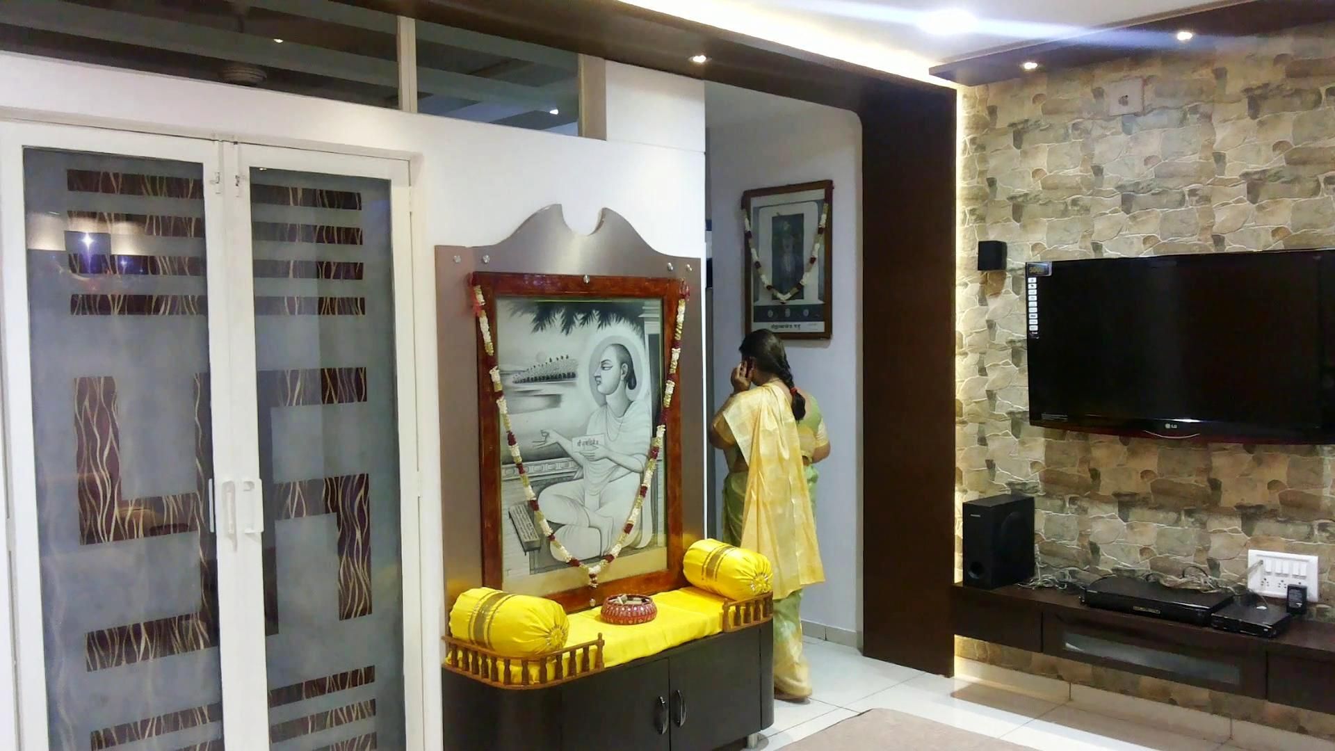 Ahokbhai Shah - 3 BHK Flat Interior, ZEAL Arch Designs ZEAL Arch Designs Klasyczny salon Meble RTV