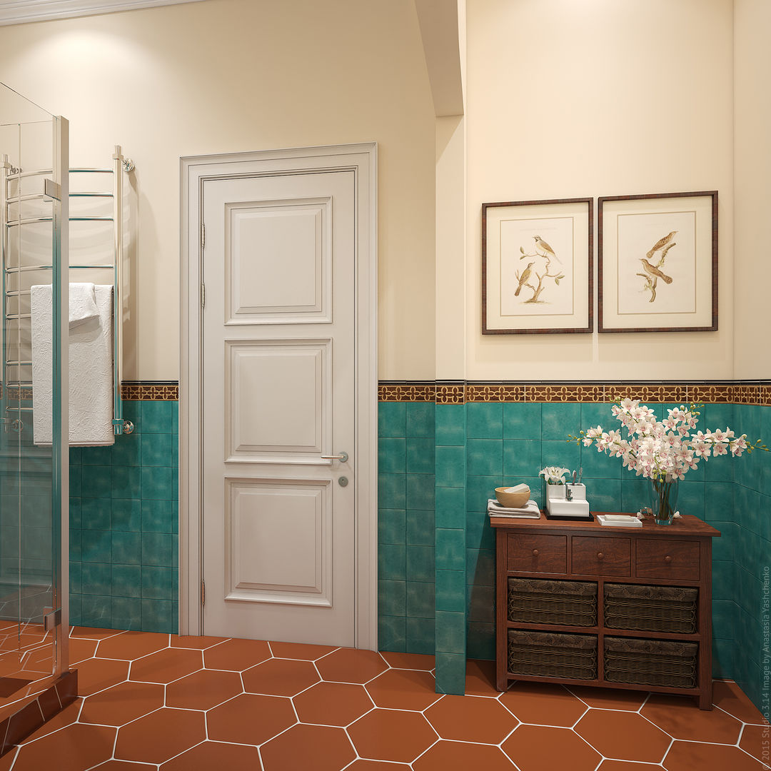 Подмосковное кантри, «Студия 3.14» «Студия 3.14» Country style bathroom