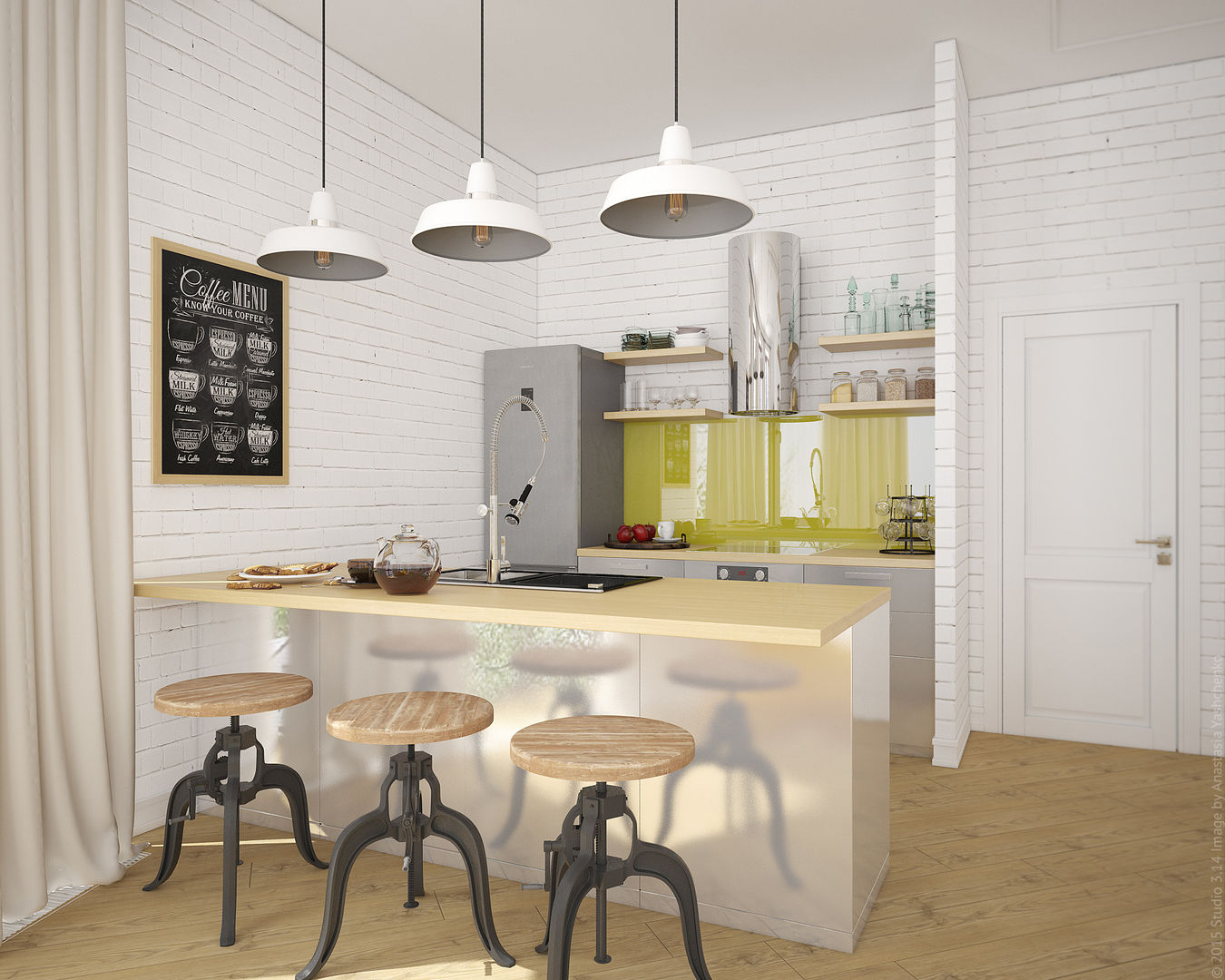 Лофт по-восточному, «Студия 3.14» «Студия 3.14» Industrial style kitchen