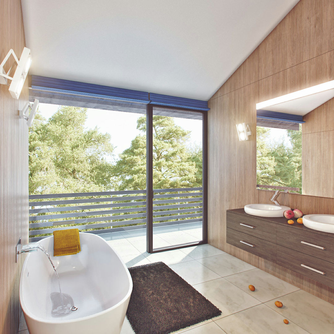 Современный фахверк, clear-house clear-house Modern bathroom