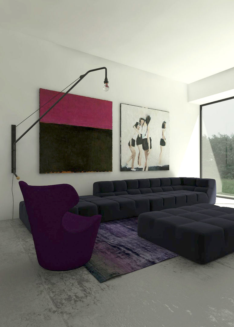 Dom pod Warszawą, Sic! Zuzanna Dziurawiec Sic! Zuzanna Dziurawiec Modern living room Concrete