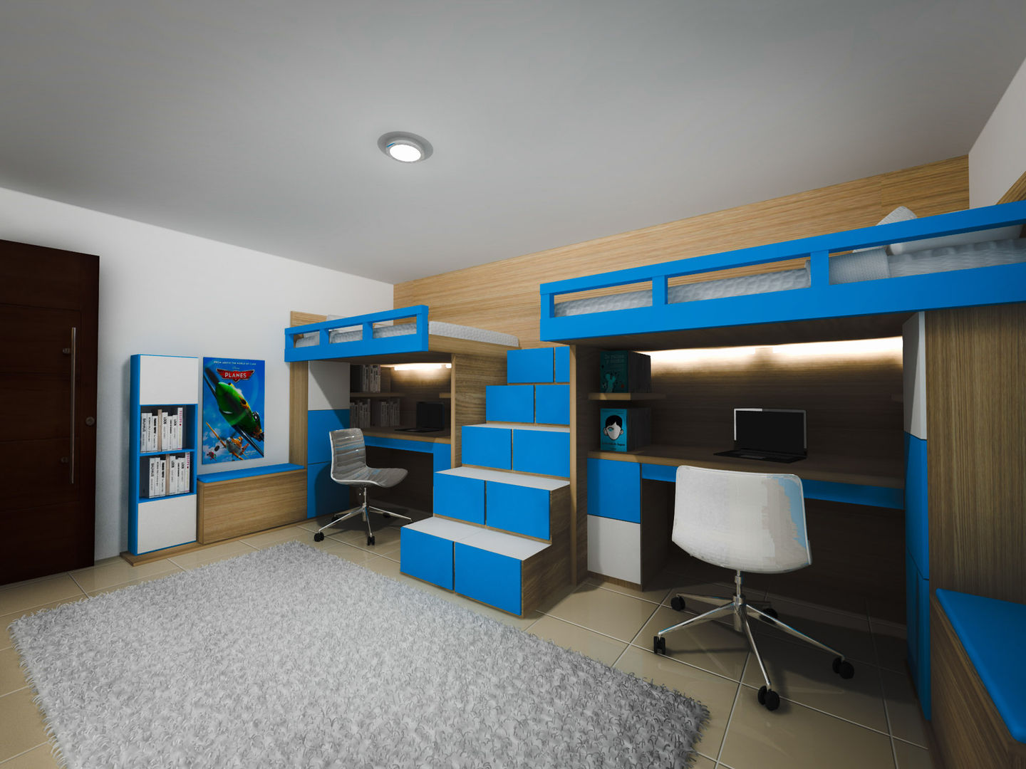 Habitación estudio niños ID DISEÑO INDUSTRIAL DISEÑO INTERIOR Dormitorios infantiles modernos