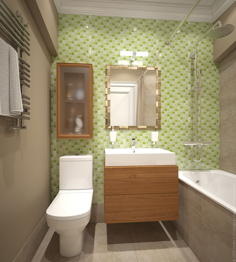 Ванная. Два этажа уюта «Студия 3.14» Ванная комната в эклектичном стиле