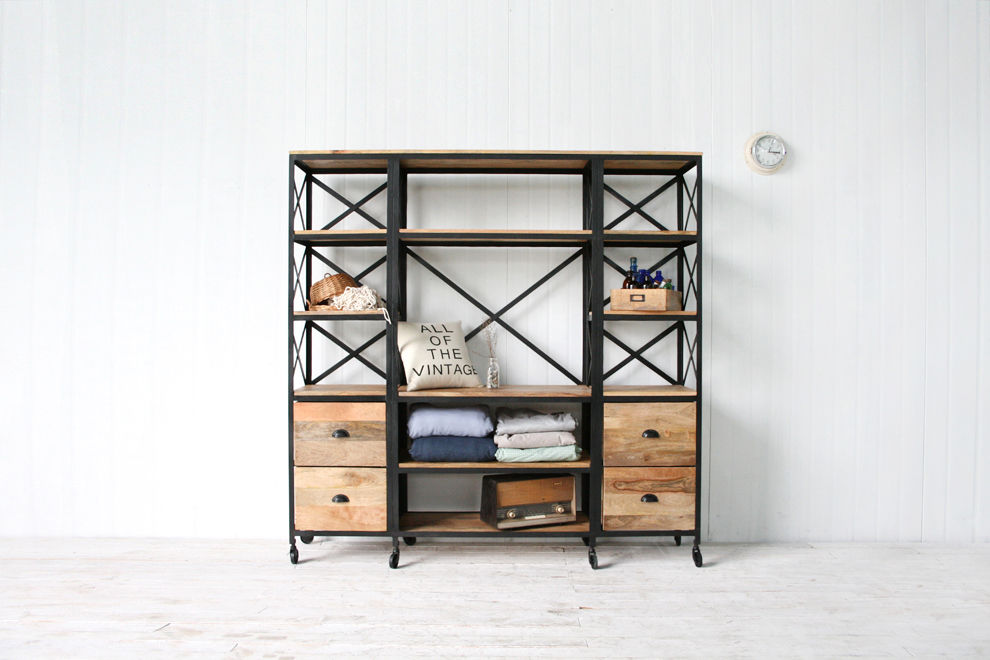 I/W Book Shelf - KR148-14, 올오브더빈티지 (all of the vintage) 올오브더빈티지 (all of the vintage) Industrialny salon Meble do przechowywania