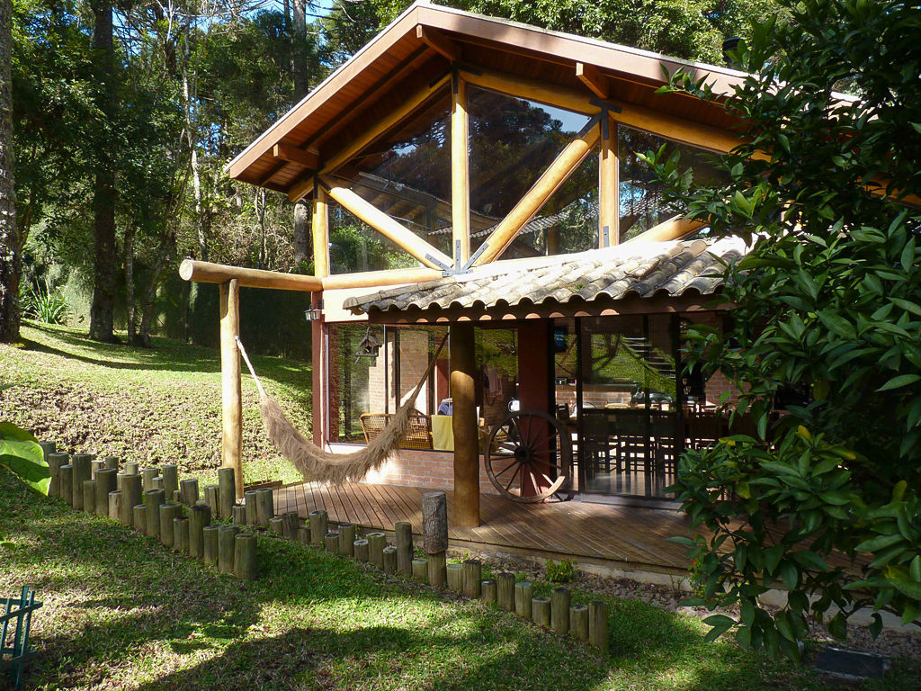 Churrasqueira da Residência WS, Sakaguti Arquitetos Associados Sakaguti Arquitetos Associados Rustic style house Wood Wood effect