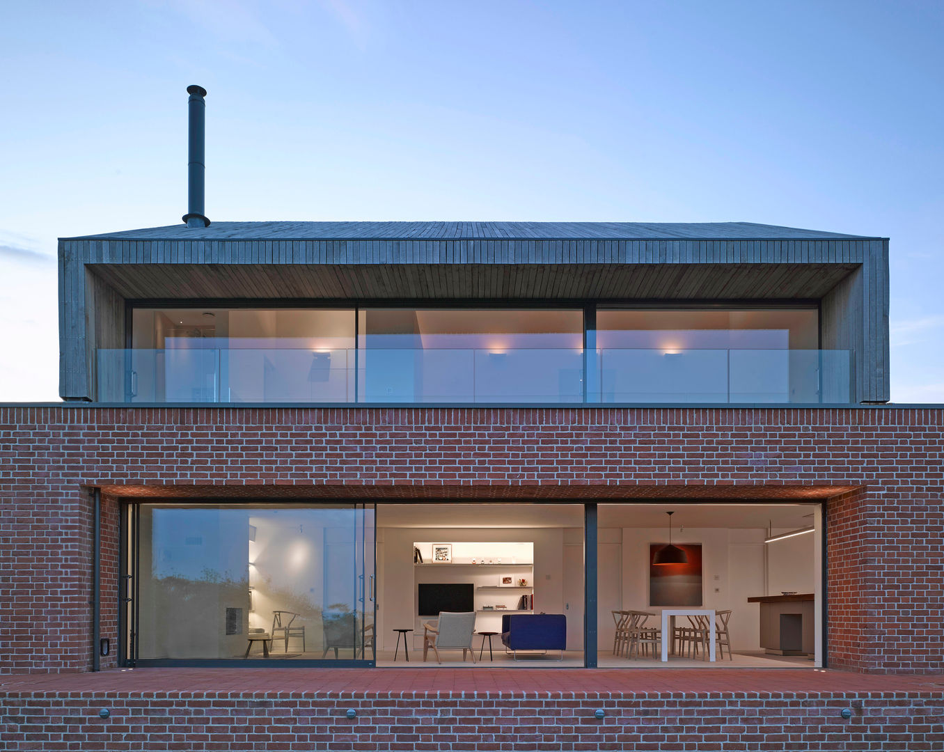Rear elevation of the house at Broad Street in Suffolk Nash Baker Architects Ltd Modern houses Bricks