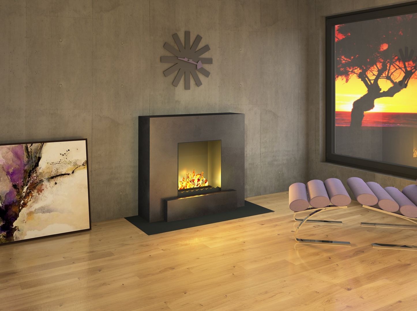 Vulcano, muenkel design - Elektrokamine aus Großentaft muenkel design - Elektrokamine aus Großentaft Modern living room Fireplaces & accessories