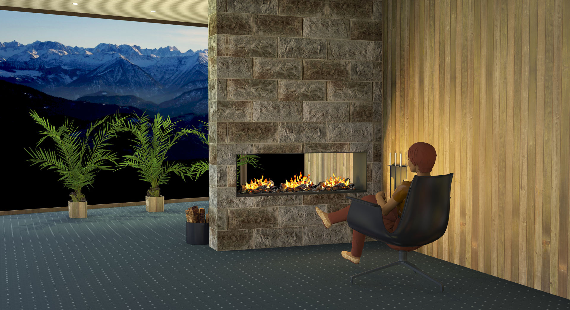 Tunnel Fire, muenkel design - Elektrokamine aus Großentaft muenkel design - Elektrokamine aus Großentaft Modern living room Fireplaces & accessories