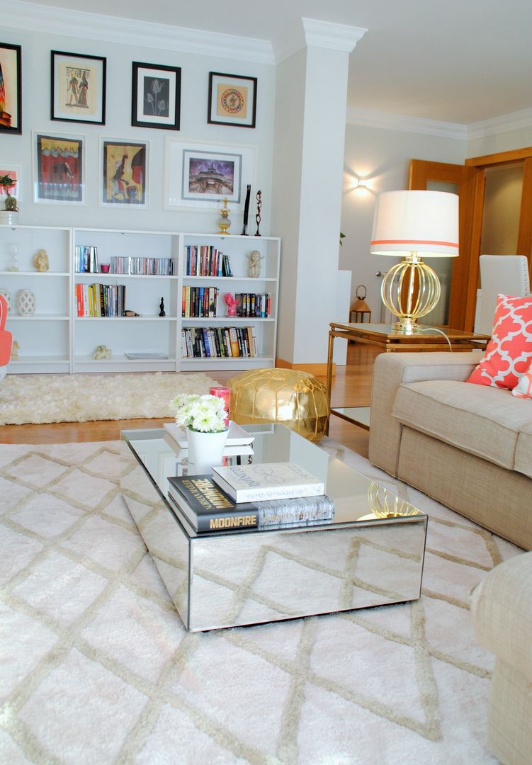 Brilho e Luz! - Decoração de sala de estar e jantar, White Glam White Glam Modern living room