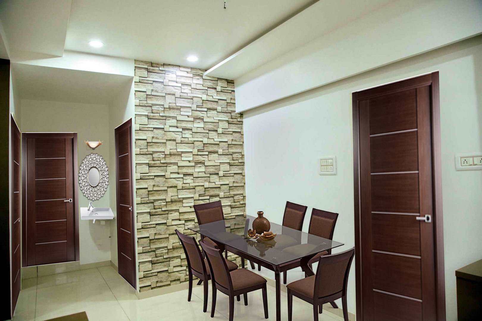 3 BHK Sample Flat, ZEAL Arch Designs ZEAL Arch Designs غرفة السفرة