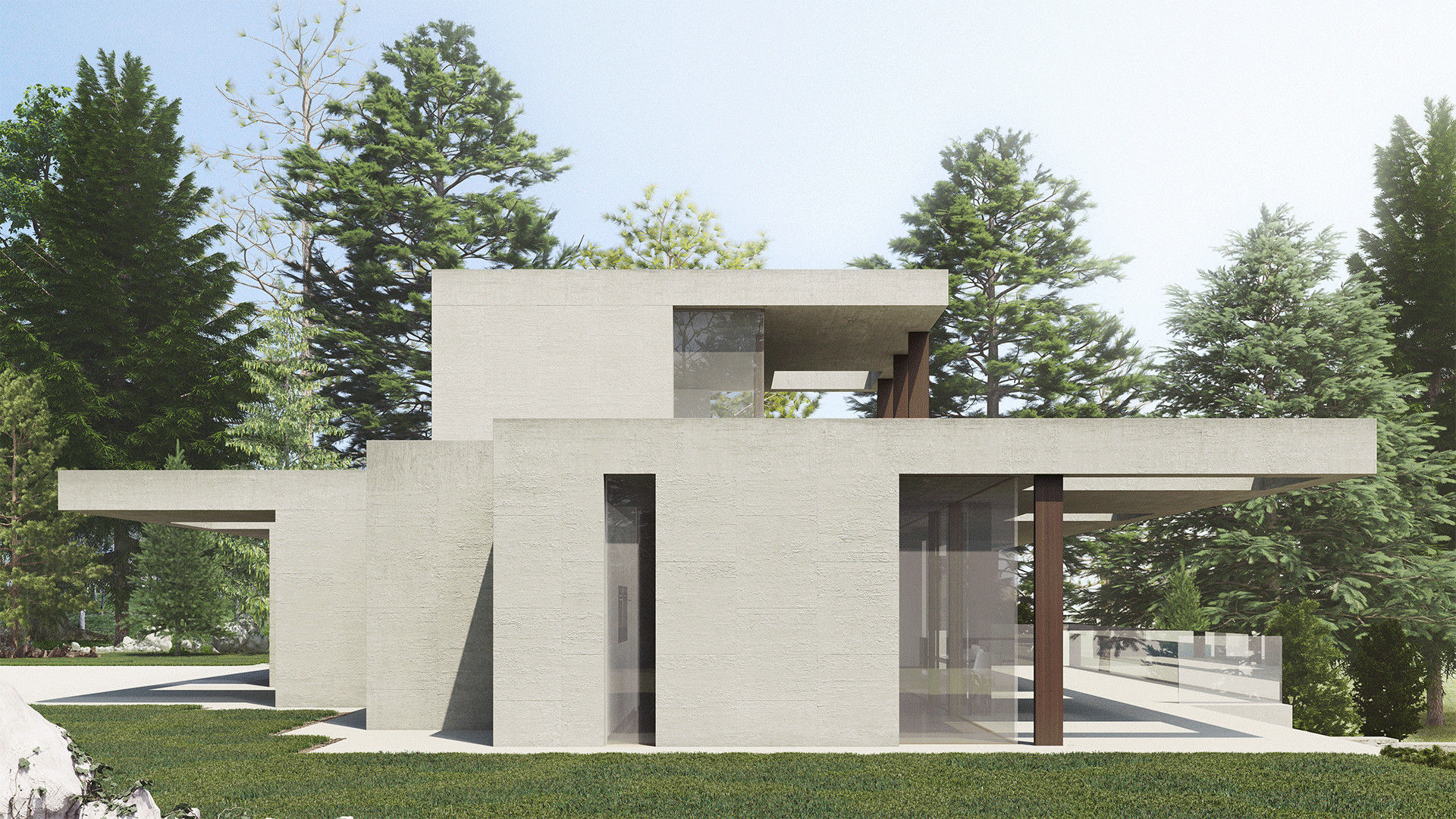 Casa en la Pinada SALA VISCOM Casas modernas: Ideas, diseños y decoración Concreto