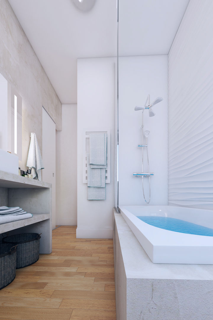 Salles de bains-Agence KP, Agence Karine Perez Agence Karine Perez Modern bathroom Concrete