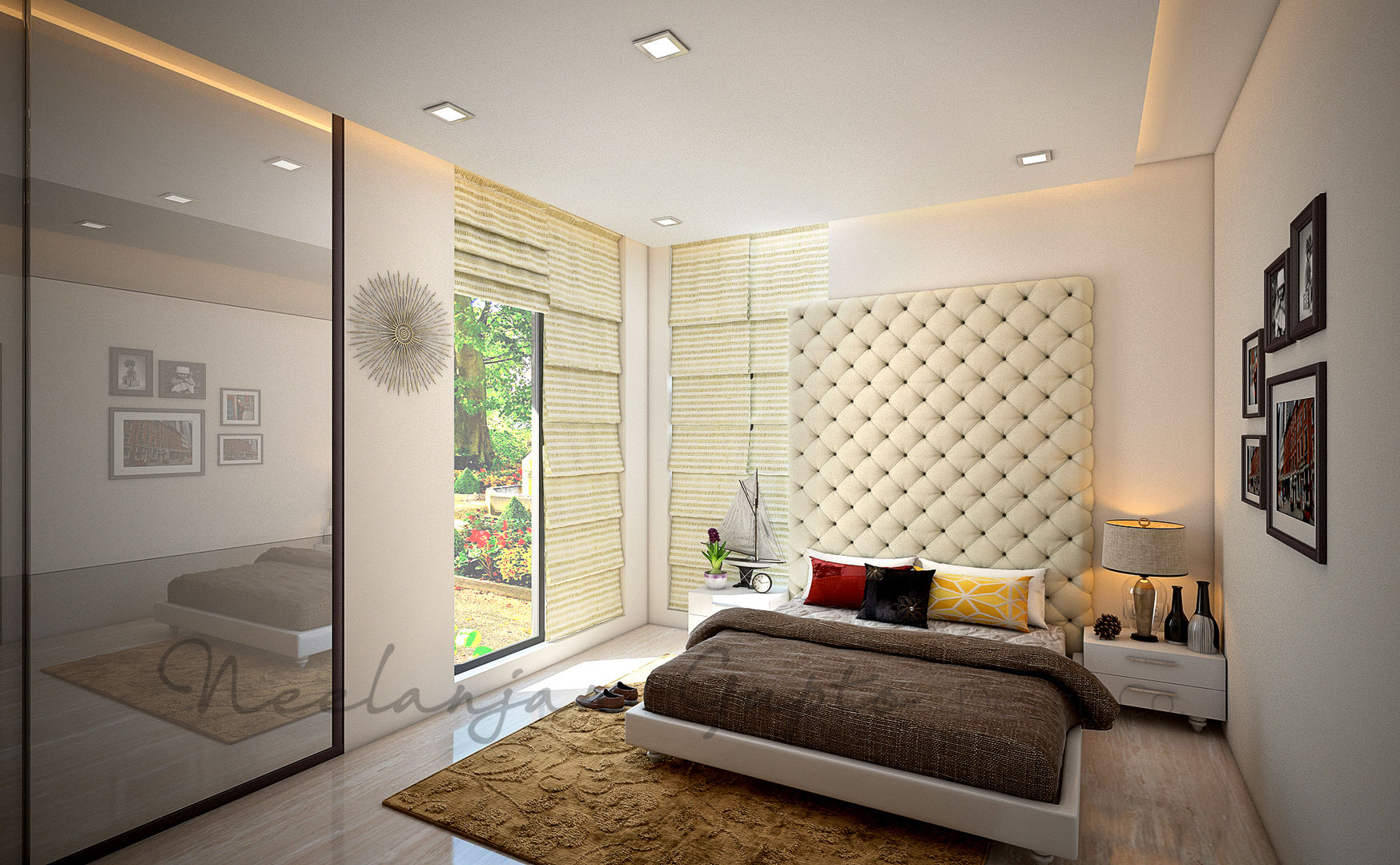 homify Modern style bedroom Leather Grey Beds & headboards