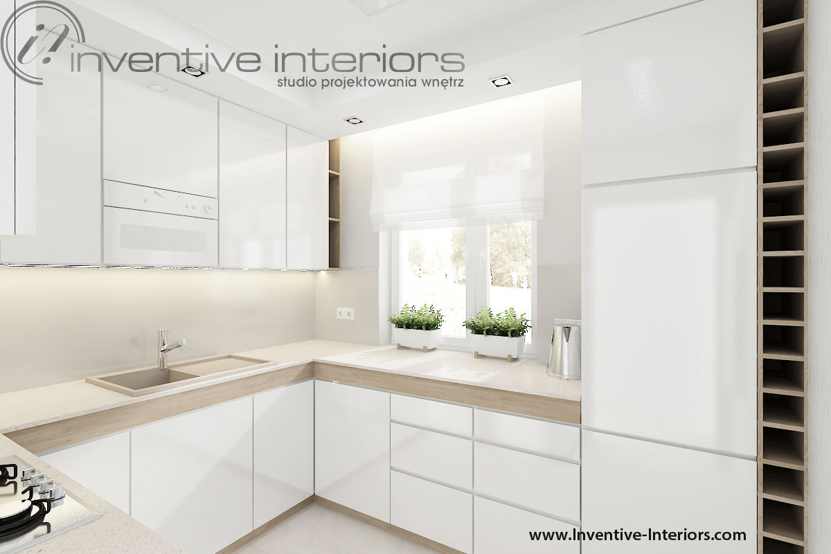 INVENTIVE INTERIORS - Jasne mieszkanie w beżach, Inventive Interiors Inventive Interiors Cozinhas modernas