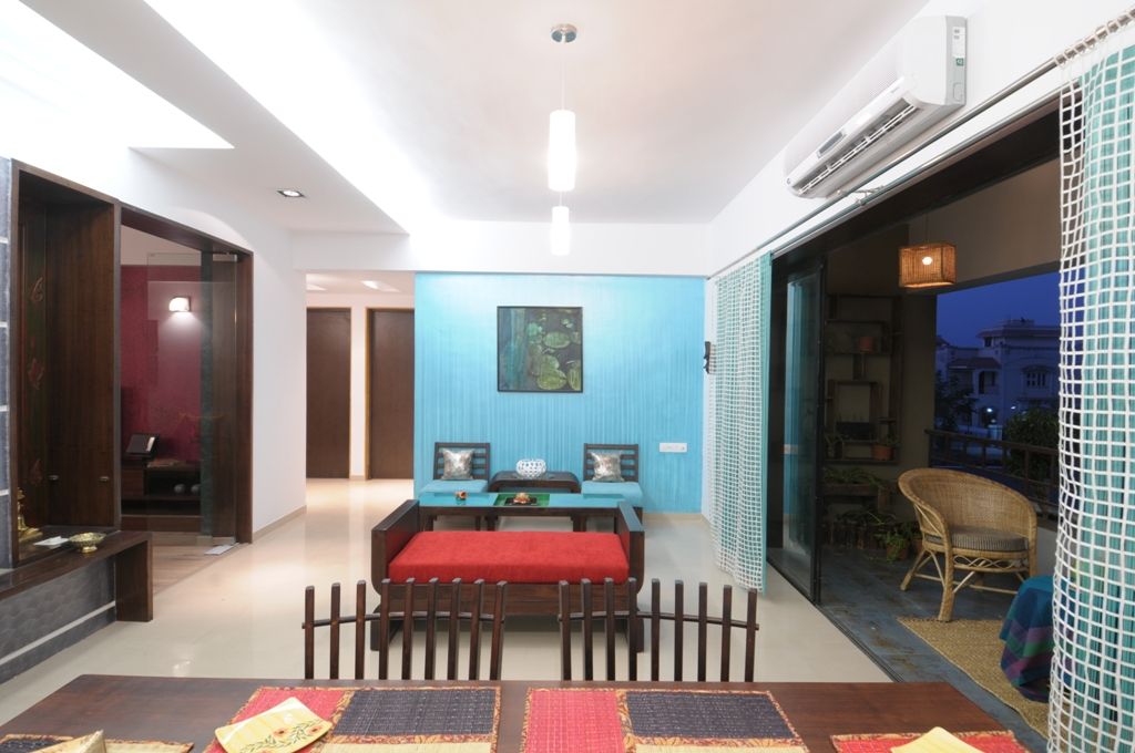 A SHOW APARTMENT, Archana Shah & Associates Archana Shah & Associates غرفة المعيشة