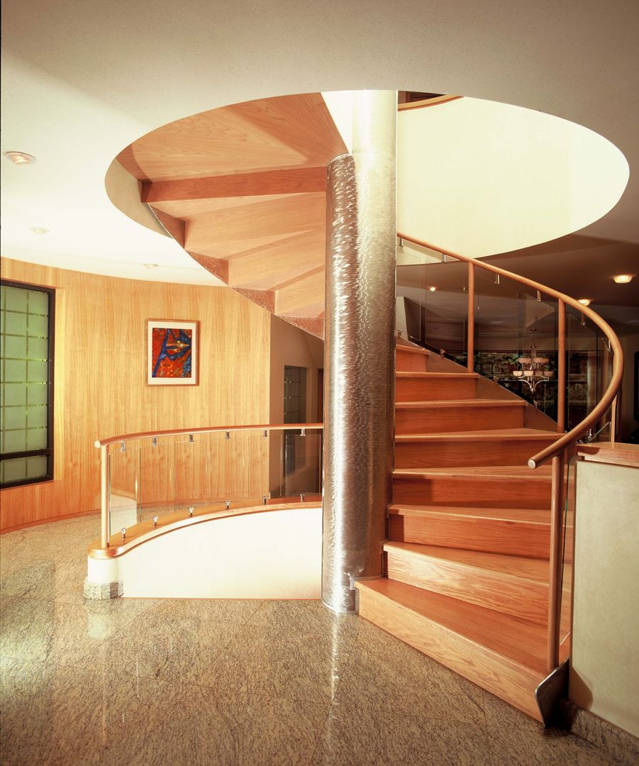 CASA LAURELES, Diseño Integral En Madera S.A de C.V. Diseño Integral En Madera S.A de C.V. Modern Corridor, Hallway and Staircase