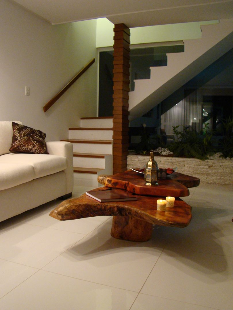 Residência de Praia, Tupinanquim Arquitetura Brasilis Tupinanquim Arquitetura Brasilis Rustic style living room