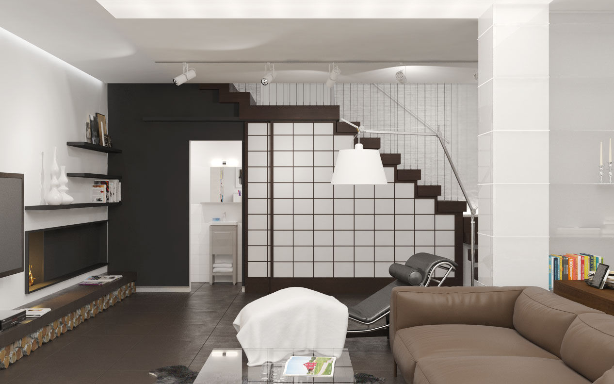 Волынка, Brama Architects Brama Architects Minimalist corridor, hallway & stairs Glass