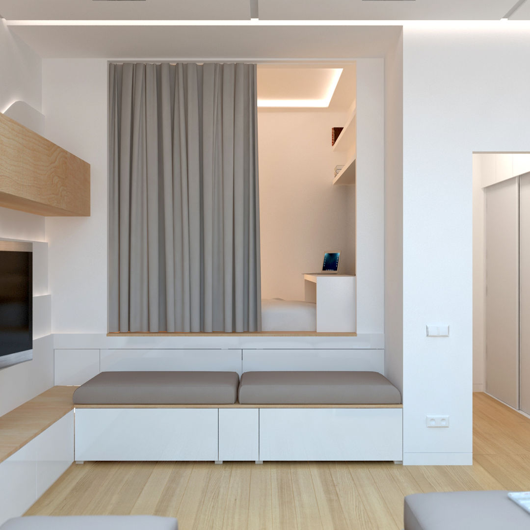 Краснодар, Brama Architects Brama Architects Cuartos de estilo minimalista Aglomerado