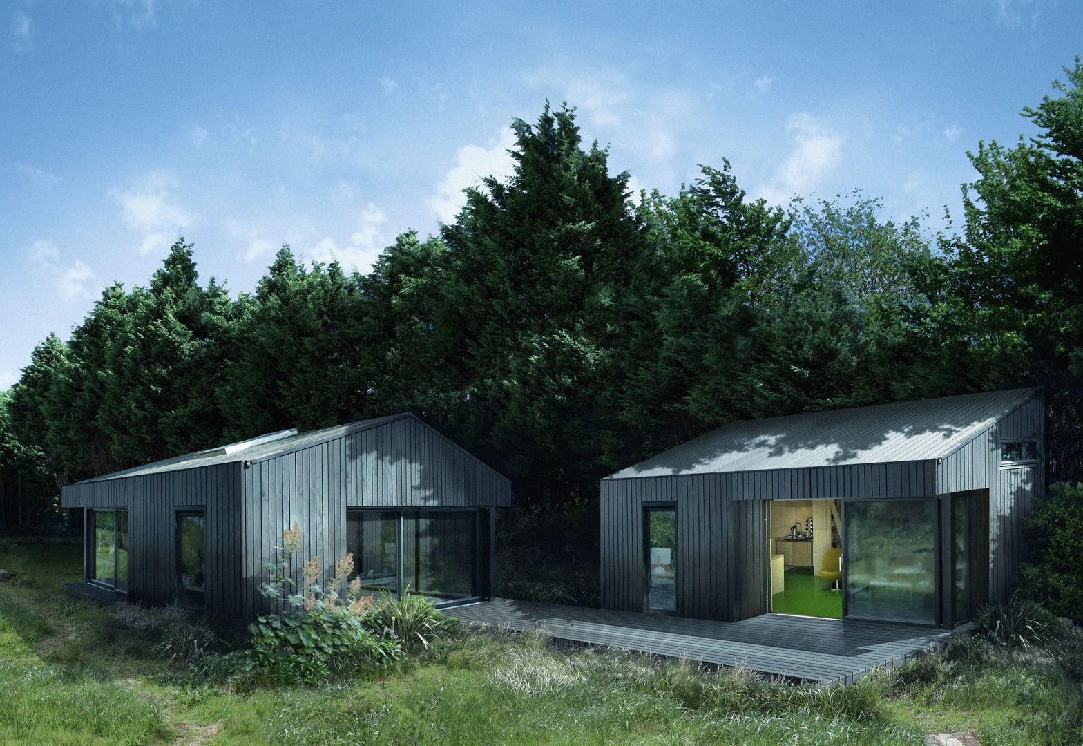 Estudios de cubierta inclinada 4, ecospace españa ecospace españa Modern houses لکڑی Wood effect