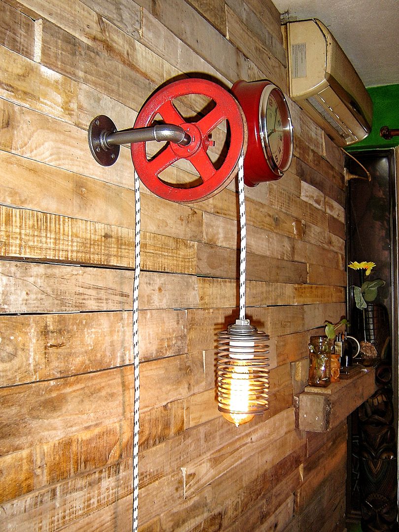 Aplique de Pared Industrial Polea , Lamparas Vintage Vieja Eddie Lamparas Vintage Vieja Eddie Вітальня Залізо / сталь Освітлення