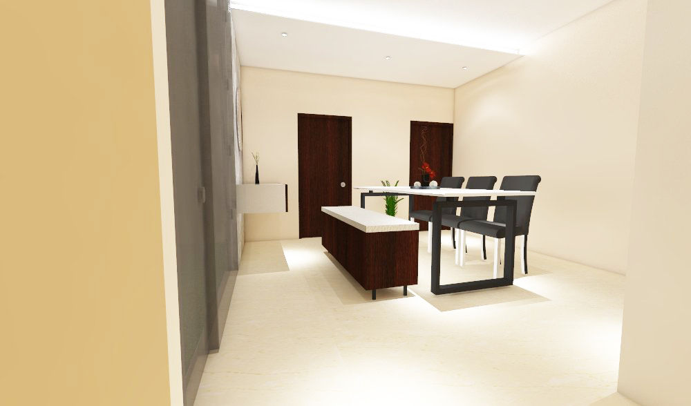 3 bedroom residential project Alkapuri, Hyderabad., colourschemeinteriors colourschemeinteriors Minimalistyczna jadalnia Sklejka