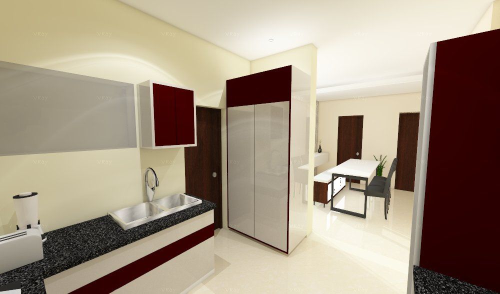 3 bedroom residential project Alkapuri, Hyderabad., colourschemeinteriors colourschemeinteriors Cuisine minimaliste