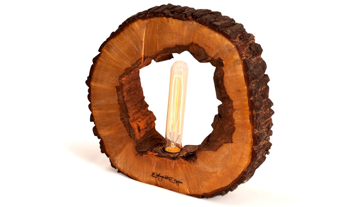 LAMPA MARSH Z DZIURKĄ Altavola Design Sp. z o.o. Rustykalny salon Drewno O efekcie drewna Oświetlenie