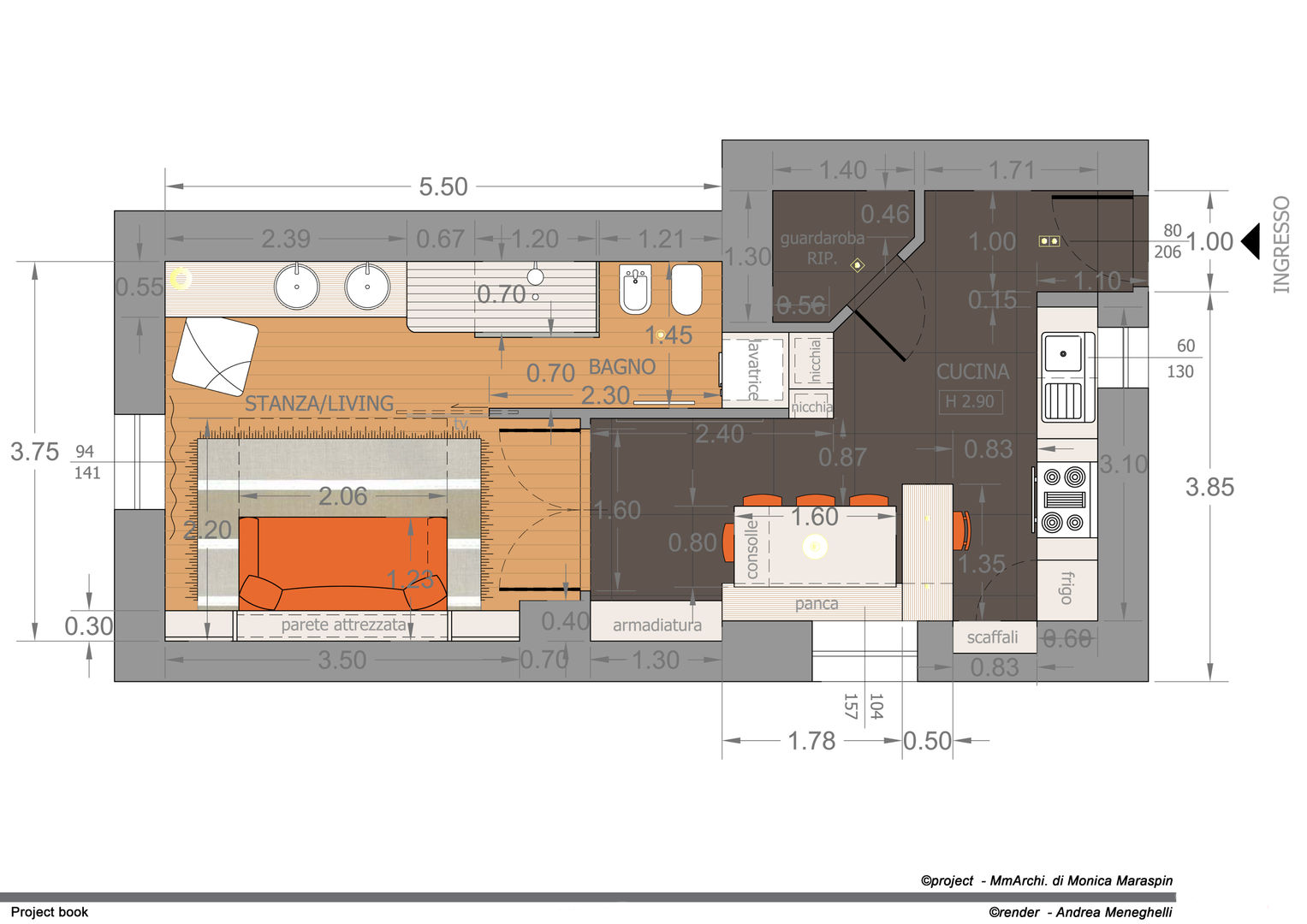 Apart. 40 MI, MmArchi. I Monica Maraspin Architetto MmArchi. I Monica Maraspin Architetto غرفة المعيشة