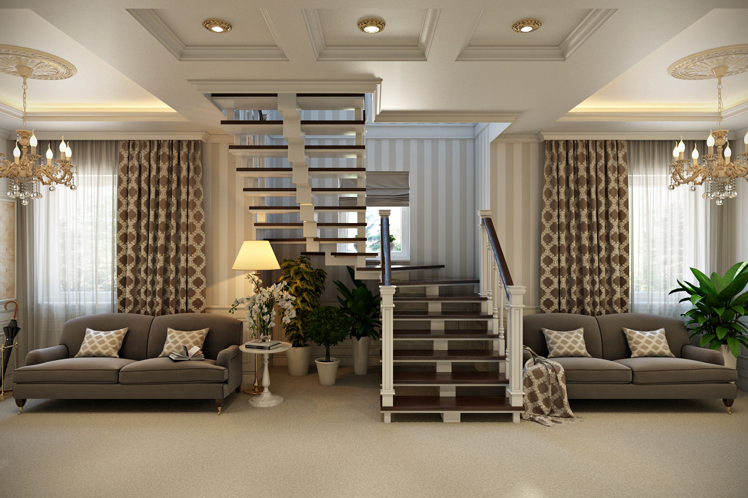 homify Classic style corridor, hallway and stairs لکڑی Wood effect