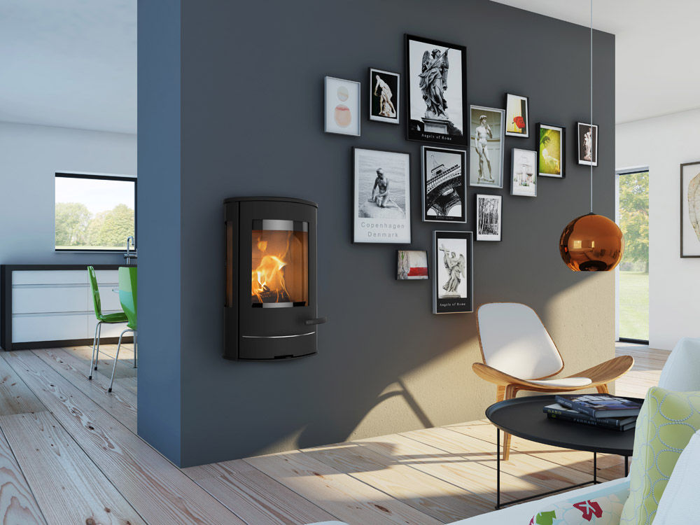 Liva Serie , Speicherofen Bernhard Schleicher e.K. Speicherofen Bernhard Schleicher e.K. Livings de estilo moderno Chimeneas y accesorios