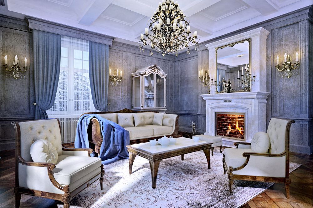 Classic style at interiors., Design studio of Stanislav Orekhov. ARCHITECTURE / INTERIOR DESIGN / VISUALIZATION. Design studio of Stanislav Orekhov. ARCHITECTURE / INTERIOR DESIGN / VISUALIZATION. Classic style living room