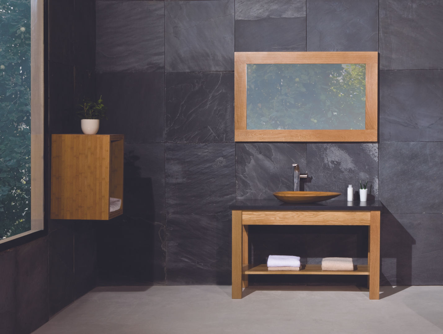 Prestige Open Shelf Solid Wood Washstand Stonearth Interiors Ltd Ванная комната в стиле минимализм Дерево Эффект древесины