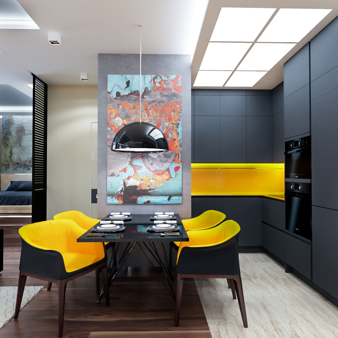 Дизайн интерьера квартиры однушки, INTERIERIUM INTERIERIUM Cuisine minimaliste