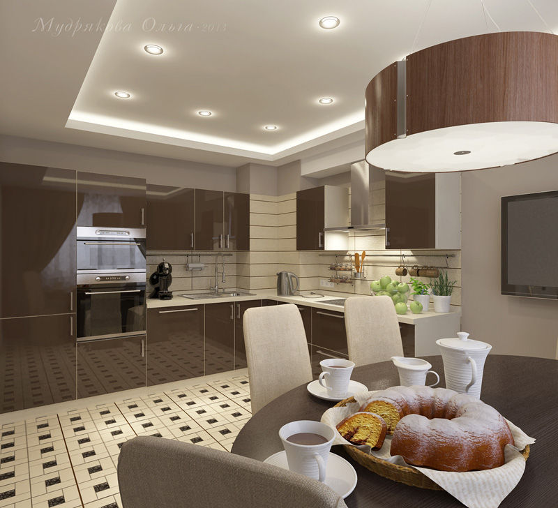 Квартира на пр. Космонавтов, Design interior OLGA MUDRYAKOVA Design interior OLGA MUDRYAKOVA Kitchen