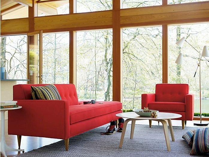 BANTAM , Design Within Reach Mexico Design Within Reach Mexico Ruang Keluarga Modern Katun Red Sofas & armchairs