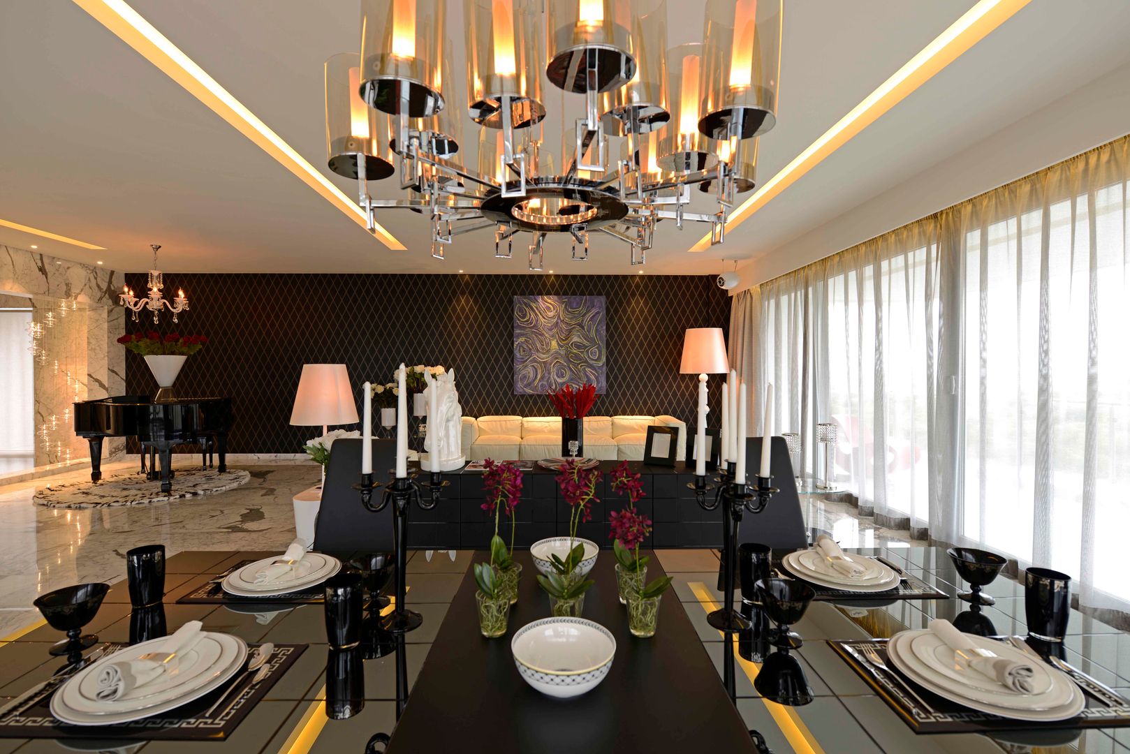 THE RIDGES - A3 VILLA, Aijaz Hakim Architect [AHA] Aijaz Hakim Architect [AHA] Dining room