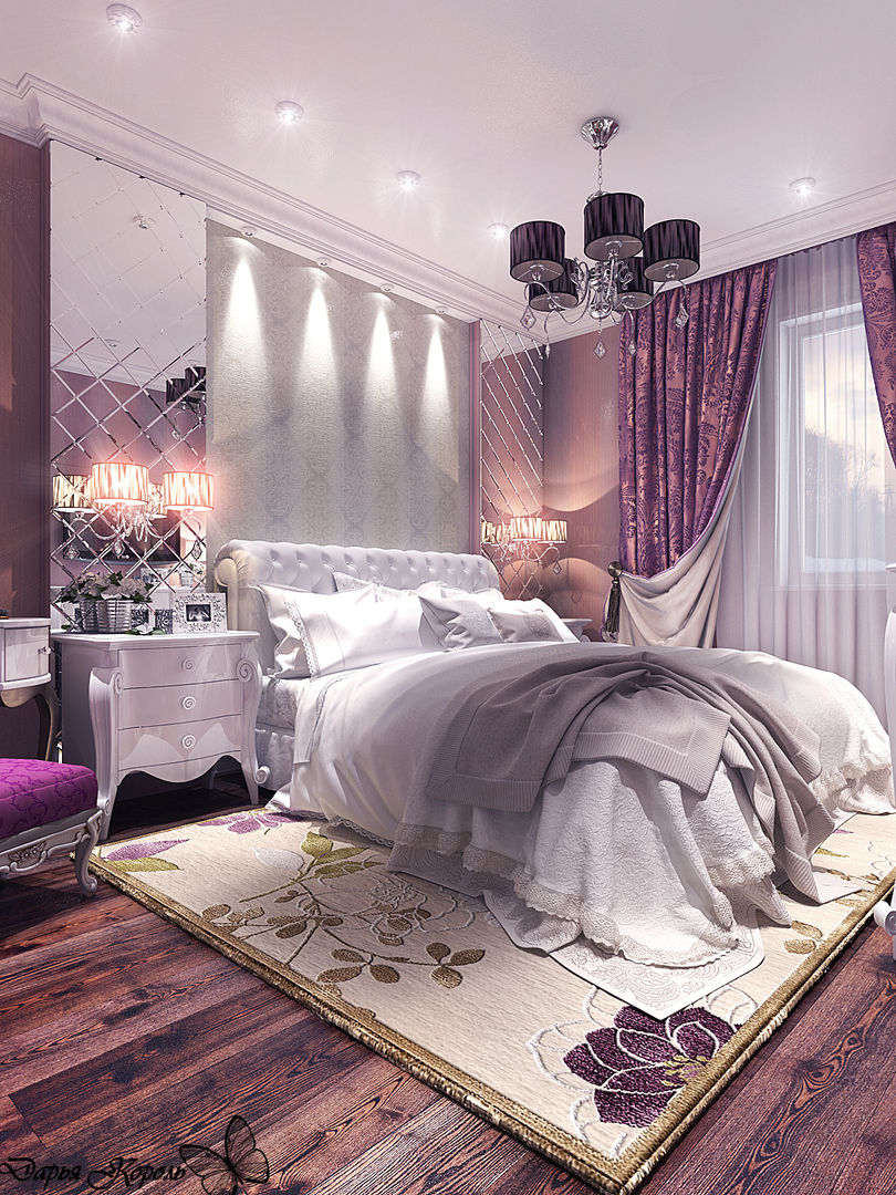 Проект спальни с гардеробной в частном коттедже, Your royal design Your royal design غرفة نوم