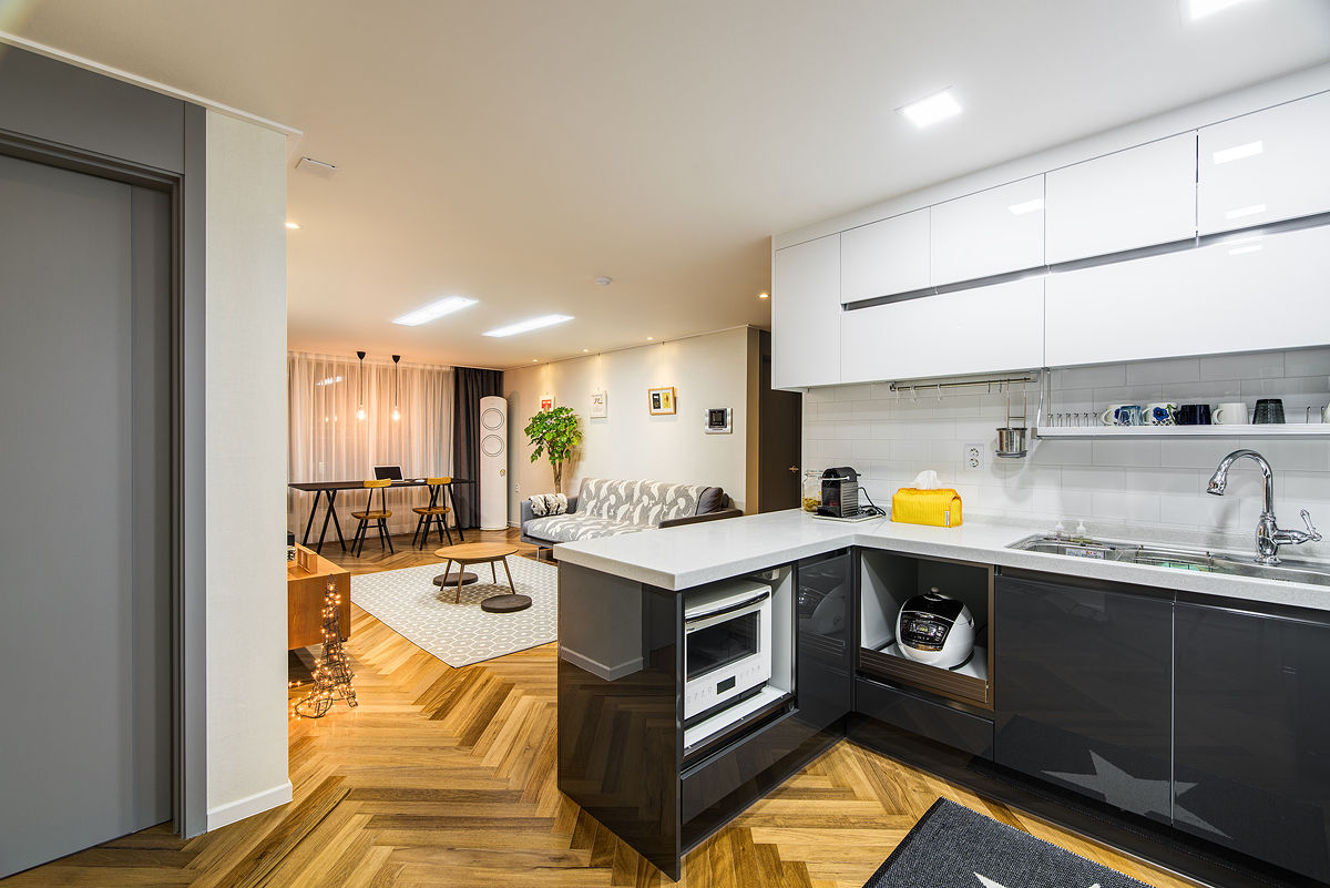 용인시 수지구 죽전동 성현마을 광명샤인빌아파트 (24평형), 아르떼 인테리어 디자인 아르떼 인테리어 디자인 Modern kitchen