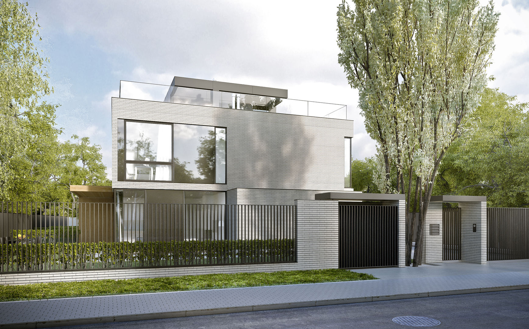 DOM NA CZEREŚNIOWEJ 9 , PAWEL LIS ARCHITEKCI PAWEL LIS ARCHITEKCI Minimalist house Bricks