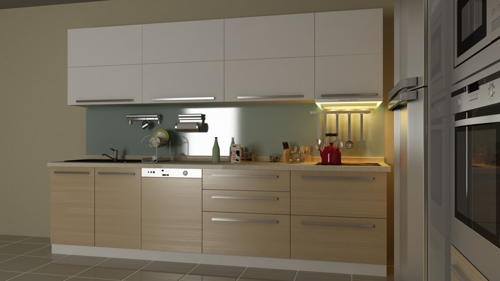 Mutfak Projeleri, RA Design RA Design Nhà bếp phong cách hiện đại Cabinets & shelves