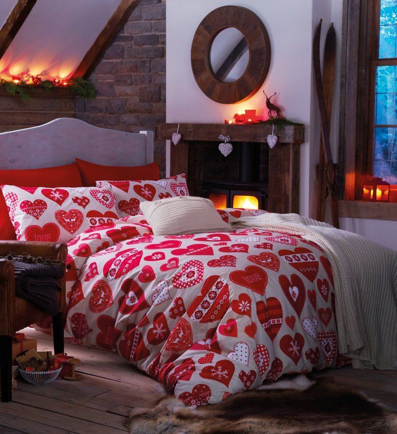 Bettwäsche Hearts Red homify Skandinavische Schlafzimmer Baumwolle Rot Textilien