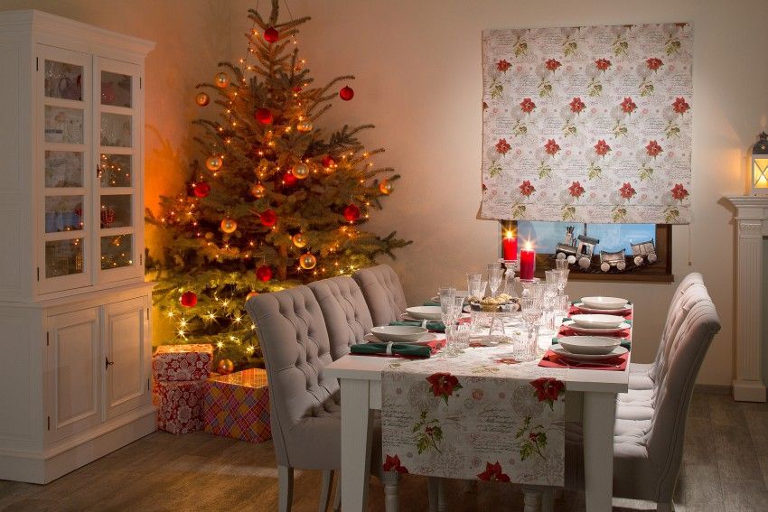 Stoffkollektion Christmas - Stoffcode 629 - 24 homify Skandinavische Küchen Baumwolle Rot Accessoires und Textilien